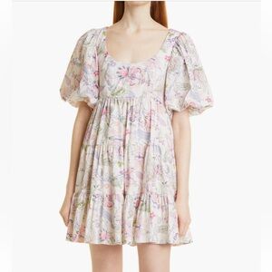 Cinq a sept Floral Puff-Sleeve Mini Dress - Pink/Multicolor
